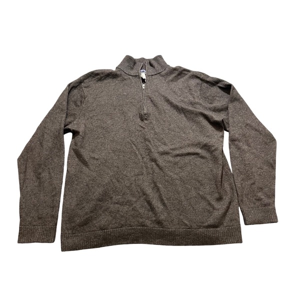 Patagonia Men's Lambswool Sweater Quarter Zip Brown‎ Size XL Fall Preppy